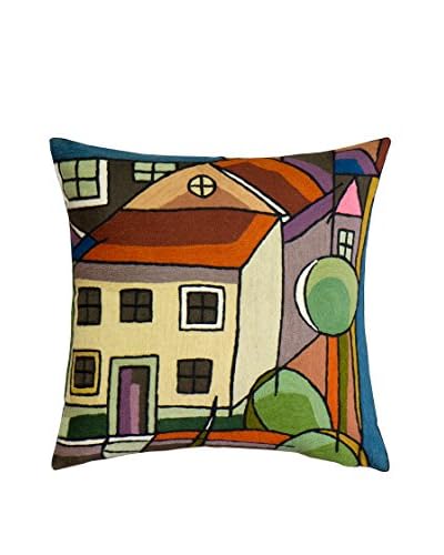 Jute & Co Cuscino Ricamato A Mano Multicolore 60×60 cm