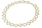 14K Yellow Gold Matte and Hammered-Finish Hand-Crafted Designer Necklace, Enhanced with Bezel Set Diamonds.