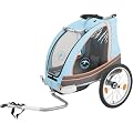 Blue Bird 2-in1 Kinderanh�nger Jogger + Einsitzer + gefedert + T�rkis Orange Grau + ALUMINIUM + Modell 2011