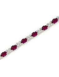 14kt Yellow Gold Oval Ruby Bracelet.