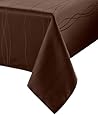 Benson Mills Gourmet Spillproof Heavy Weight Fabric Tablecloth, Chocolate, 60-inch by 104-inch