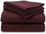 Pinzon 190-Gram Velvet Flannel Queen Sheet Set, Aubergine