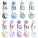 Jeweled beach ball belly button ring