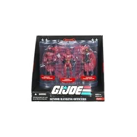G.I. Joe Exclusive Senior Ranking Officers Action Figure 3-Pack Crimson Guard Trooper, Cobra Commander & Crimson Guard Officer