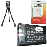 HQRP EN-EL9 Rechargeable Li-ion Replacement Battery for Nikon D40 and D40x Digital SLR Cameras plus HQRP LCD Screen Protector & Mini Tripod