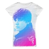 JUSTIN BIEBER - LEAF ON WHITE - WHITE YOUTH GIRLS T-SHIRT