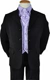 5-Piece Boys Black&Lilac Suit