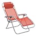 Sporting Goods : Pacific Outdoors La Chaise Folding Recliner- Orange Mesh with White Frame
