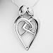 Intertwined Couple Heart Pendant Sterling Silver Necklace