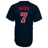 MLB Minnesota Twins Joe Mauer Full Button Down Synthetic Replica Batting Practice Jersey,Large