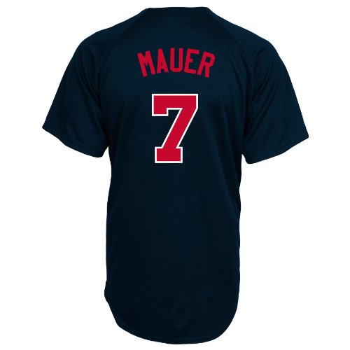 MLB Minnesota Twins Joe Mauer Full Button Down Synthetic Replica Batting Practice Jersey,XX-Large