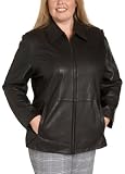 Liz Claiborne Women's Plus Basic Leather Scuba Zip Front Jacket