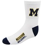 Michigan Wolverines White Youth 901 (7-9) Tall Team Logo Socks