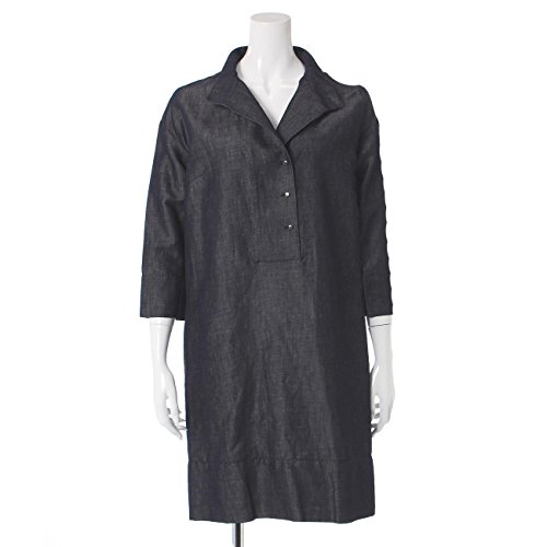 (レコパン)Les Copains コットンリネンスキッパー7分袖ワンピース