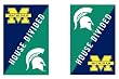 University of Michigan and Michigan State University - House Divided Flag - Garden Size