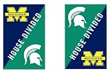 University of Michigan and Michigan State University House Divided Garden Size Flag