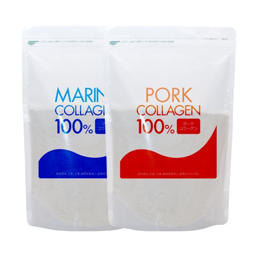 collagenKirei 魚＆豚コラーゲン粉末100% フィッシュ＆ポークセット 各500g
