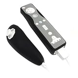 Solid and Two-Tone Silicone Skin Cases for Nintendo Wii Remote Control & Nunchuk - 7 Color Options (Black/Gray)