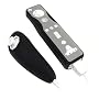 Solid and Two-Tone Silicone Skin Cases for Nintendo Wii Remote Control & Nunchuk - 7 Color Options (Black/Gray)