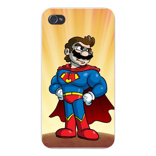 Apple iPhone Custom Case 5 / 5S White Plastic Snap On – “Plumbers League of America” Fast Flying Caped Character Funny Video Game & Super Hero Team Parody