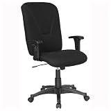 Black Fabric Mid Back Task Chair and Computer Chair [BT-084-BK-GG]