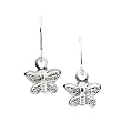 14K White Gold Children's Butterfly Earrings