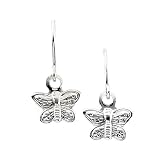 14K White Gold Children's Butterfly Earrings