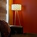 Brightech - Bijou Tripod Floor Lamp - Contemporary Design for Modern Living Rooms - Soft Ambient Lighting - Made with Natural Wood - Natural Color Wood