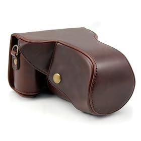 Leather Case Bag for Panasonic LUMIX DMC-GF3K 13.1 MP Digital Camera 14-42mm Bn