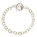 Sterling Silver Charm Bracelet with Hammered Heart Toggle
