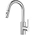 Kraus KPF-2620CH Modern Mateo Single Lever Pull Down Kitchen Faucet, Chrome