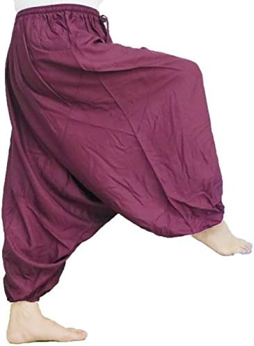 Boonmee's Unisex Fisherman Yoga Harem Aladdin Hippie Pants adjustable Waist