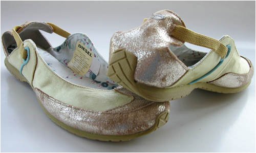 Diesel Kallana Gold Womens Shoes Flats from Diesel