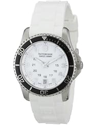 Victorinox Swiss Army Womens 241491 Maverick Silver Dial Black White Strap Watch
