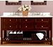70 Mission Style Double Sink Vanity with White Marble Top