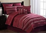 Wakefield Red / Gold Oversize King 8 Piece Comforter Set