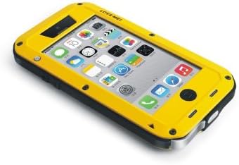 Swinaction Brand New Extreme Waterproof Dropproof Dirtproof Aluminum Hard Case for Iphone 5c Metal Cover Corning Gorilla Glass Retail Packaging (yellow)