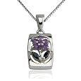 Sterling Silver Amethyst Flower Pendant
