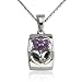 Sterling Silver Amethyst Flower Pendant