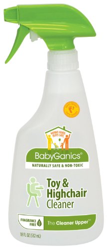 BabyGanics The Cleaner Upper Toy & Highchair Cleaner - 17-Fluid Ounce Bottles (Pack of 2)