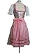 Balkonett Wiesn Dirndl KRISSY, braun-rosé, 3tlg, 60 cm, Größen:36