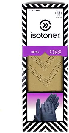 ISOTONER WOMENS DRESS STRETCH FLEECE LINED / UNLINED GLOVES IN BOX-MANY COLORS (Fleece Lined, Camel)