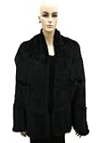 100% Mink Knit Fur Large Scarf/Shawl with Pockets - Black 100% Mink Knit Fur Large Scarf/Shawl with Pockets - Black
