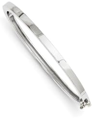 14k White Gold 3.6mm Polished Casted Hinged Bracelet Bangle. Metal Wt- 24.95g