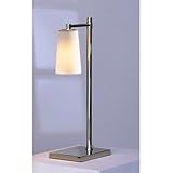IMAGE OF Robert Abbey 2040 Rico Espinet Marina - Single Light Downbridge Table Lamp, Polished Nickel Finish with Frosted White Cased Glass