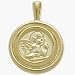10 Karat Yellow Gold Guardian Angel Round Charm Pendant