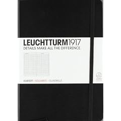 Notizbuch Medium A5 kariert schwarz
