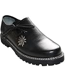 Trachtenschuhe Oktoberfest Edelweiß Haferlschuhe Glattleder Schwarz