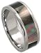 Titanium 8 mm (5/16) Flat Band Inlaid w/ Mother Of Pearl