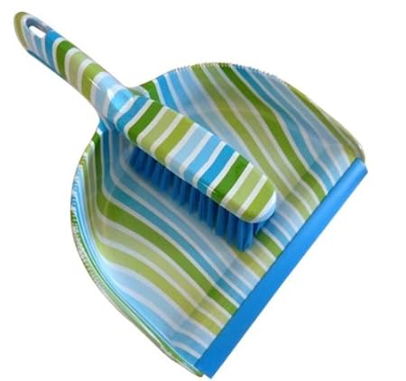 Home Basics 2-Piece Dustpan Set with Striped Print